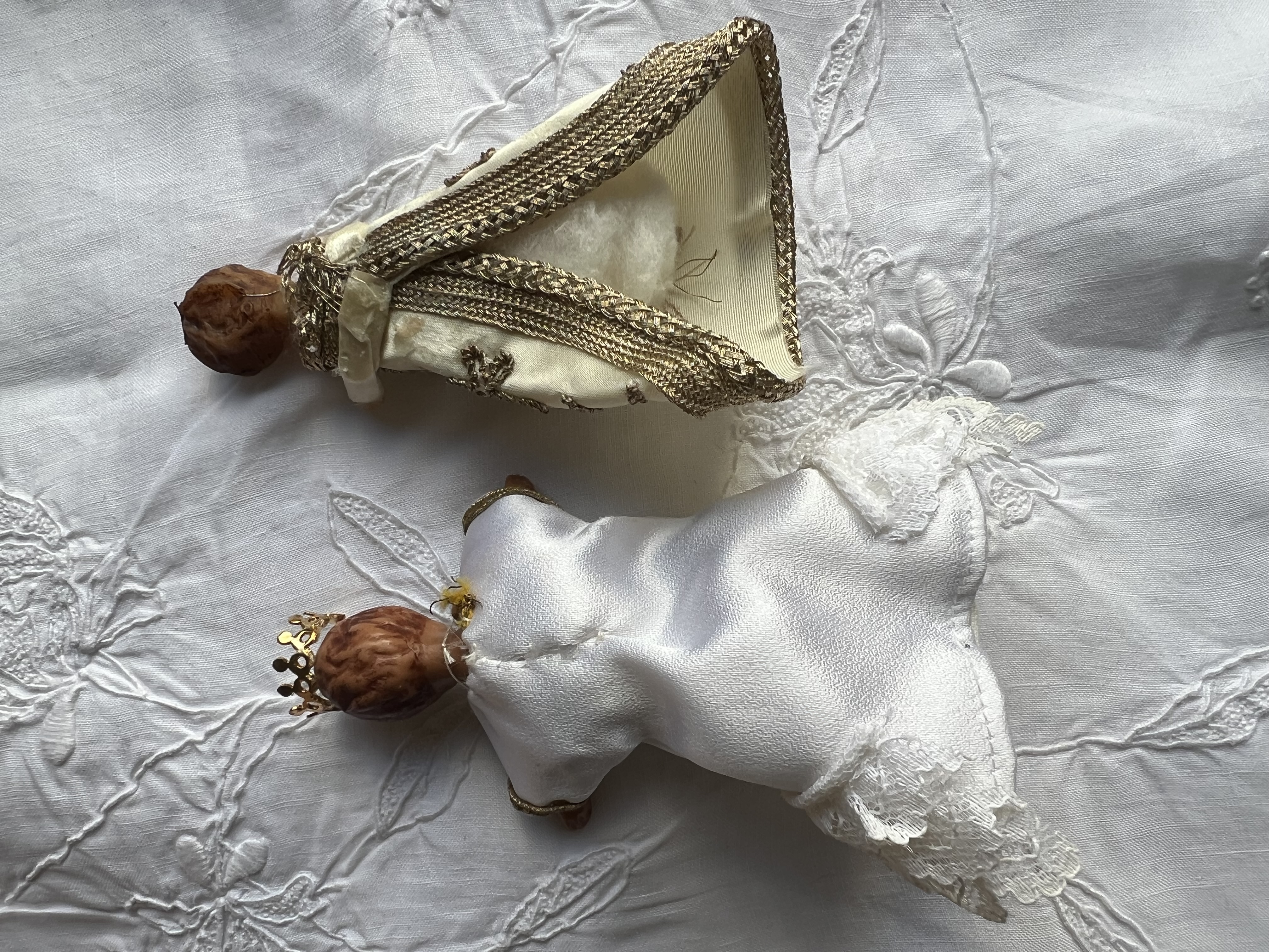 Lot de 2 petits Jésus en cire - Noël 