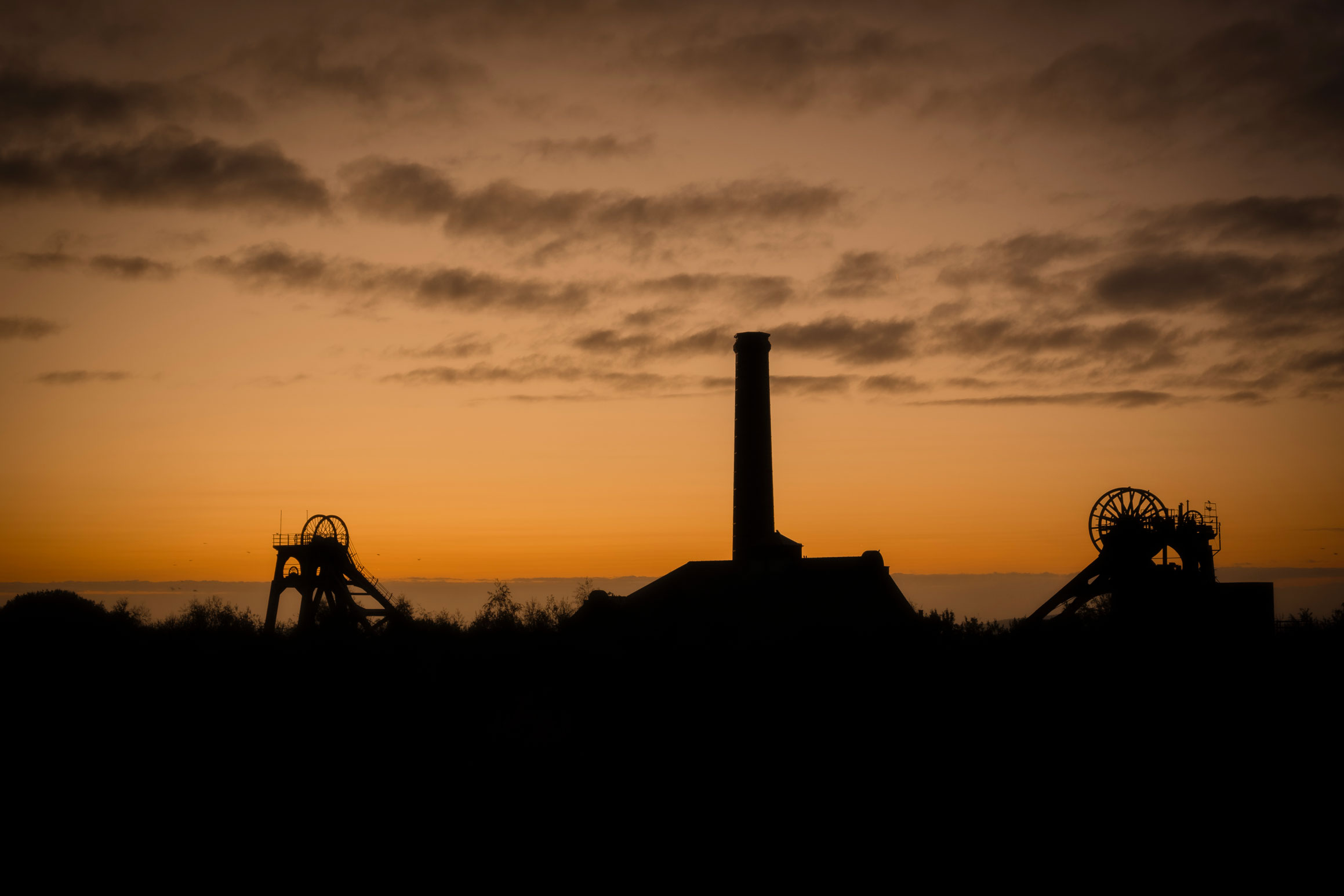 Pleasley Pit Headstock at Dawn