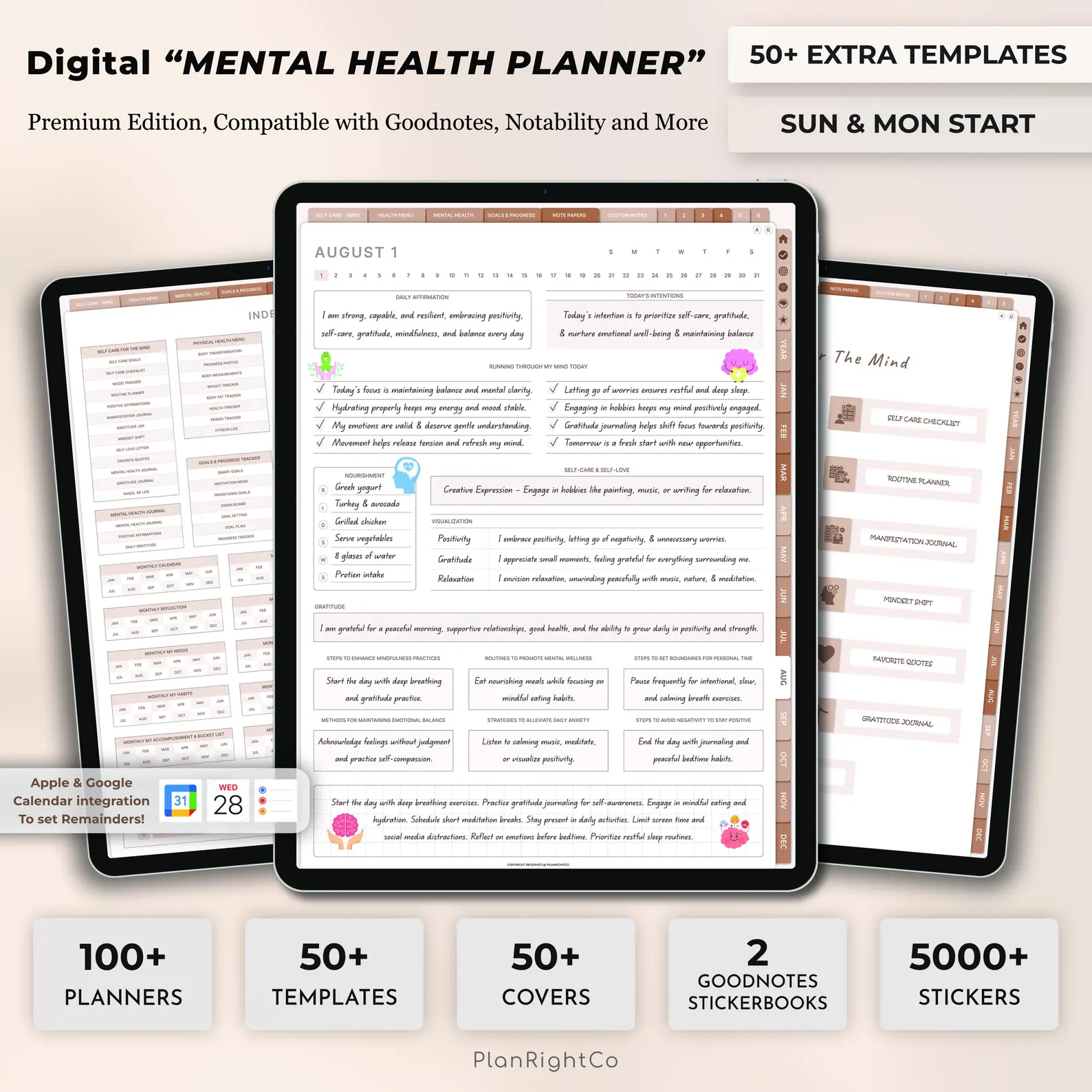 Digital Mental Health Journal, Therapy Worksheet, Self Care Planner, Anxiety Journal Digital, Wellness Challenge