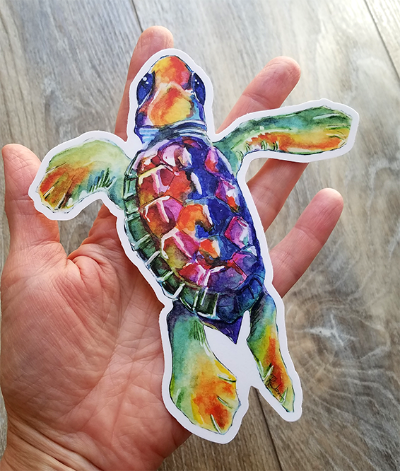 Rainbow Turtle Sticker
