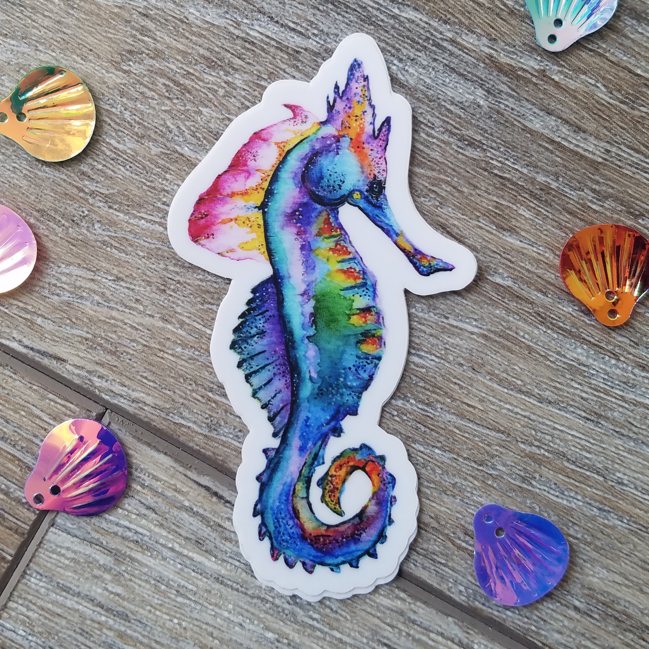 Colorful Seahorse-3 Sticker