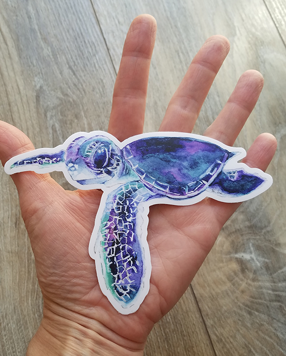Blue Sea Turtle Sticker