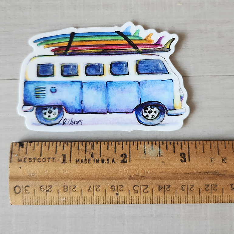 Retro Van Surf Sticker