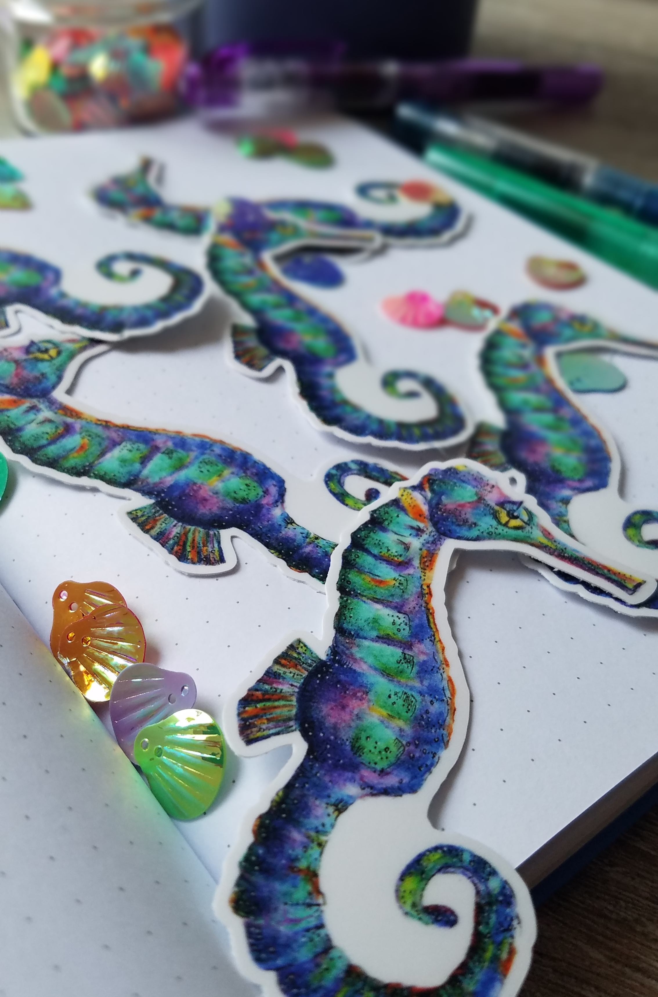 Colorful Seahorse-2 Sticker