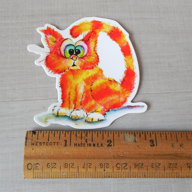 Colorful Cartoon Cat Sticker