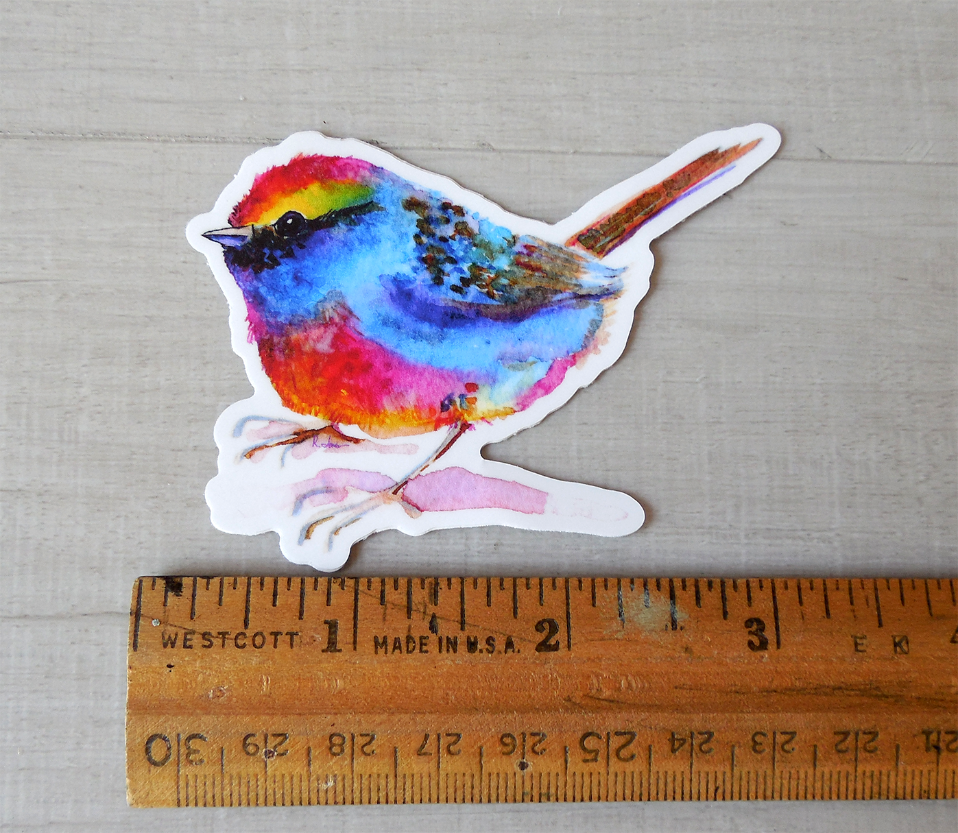 Rainbow Chickadee Sticker