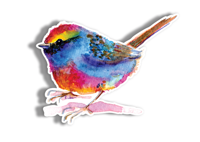 Rainbow Chickadee Sticker