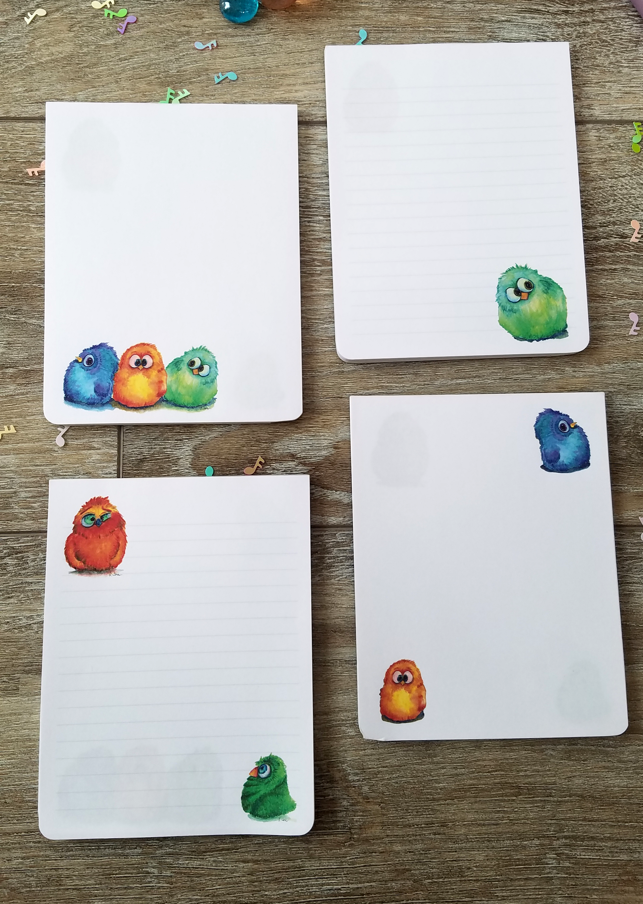 Cartoon Birds Memo Pad