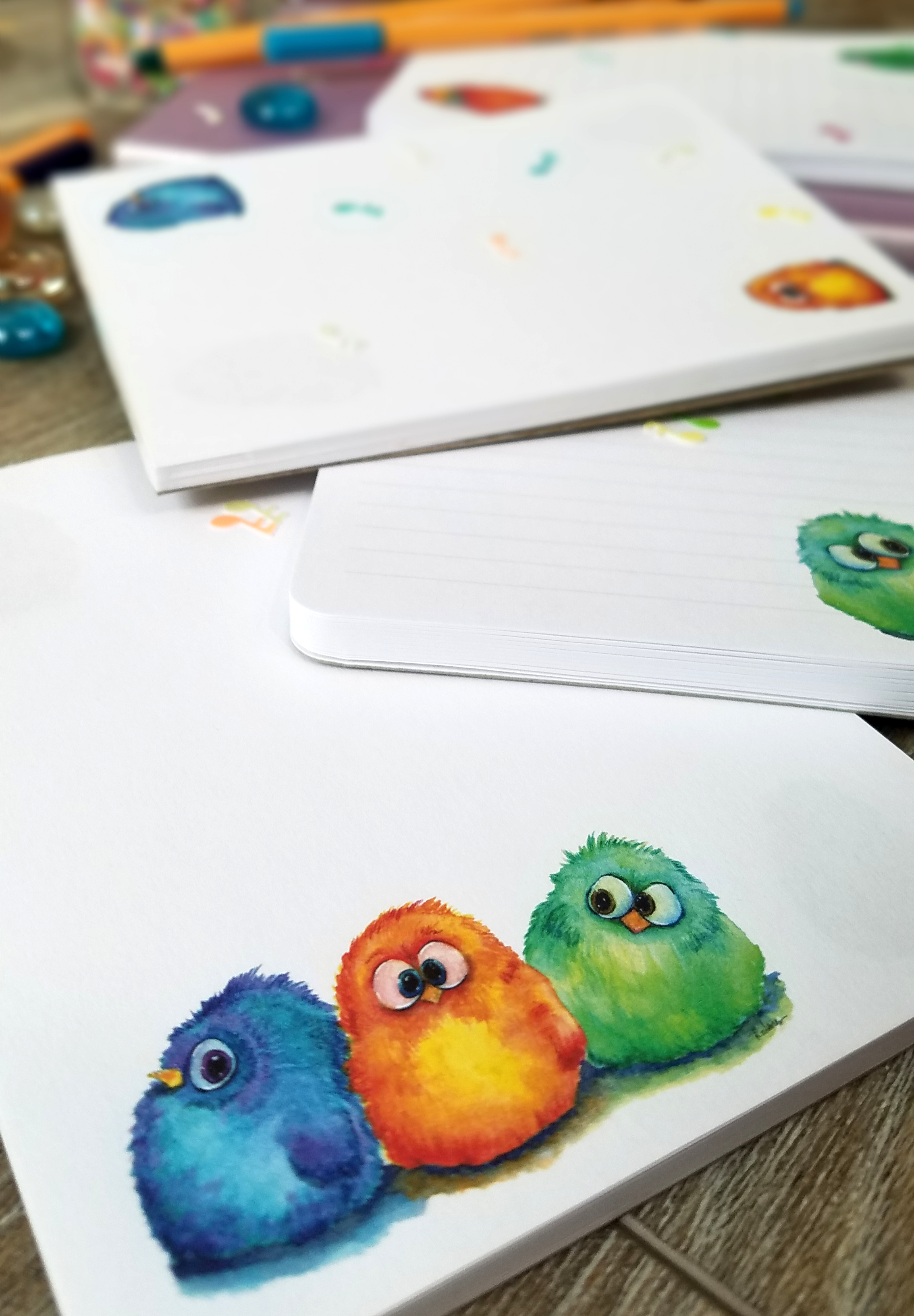 Cartoon Birds Memo Pad
