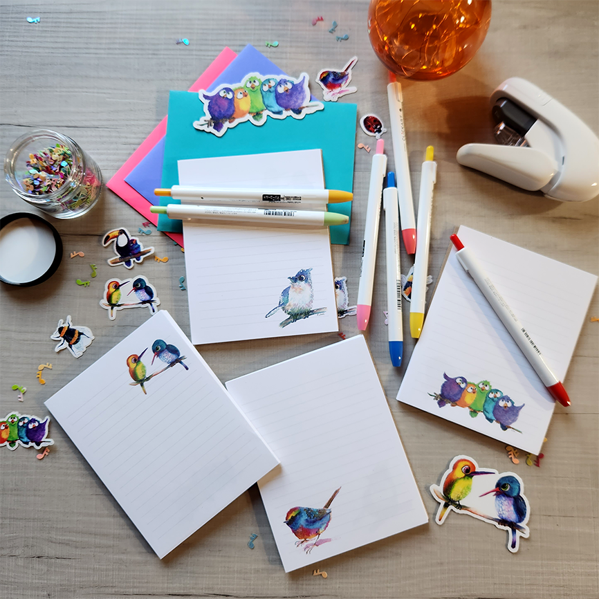 Rainbow Singing Bird Memo Pad