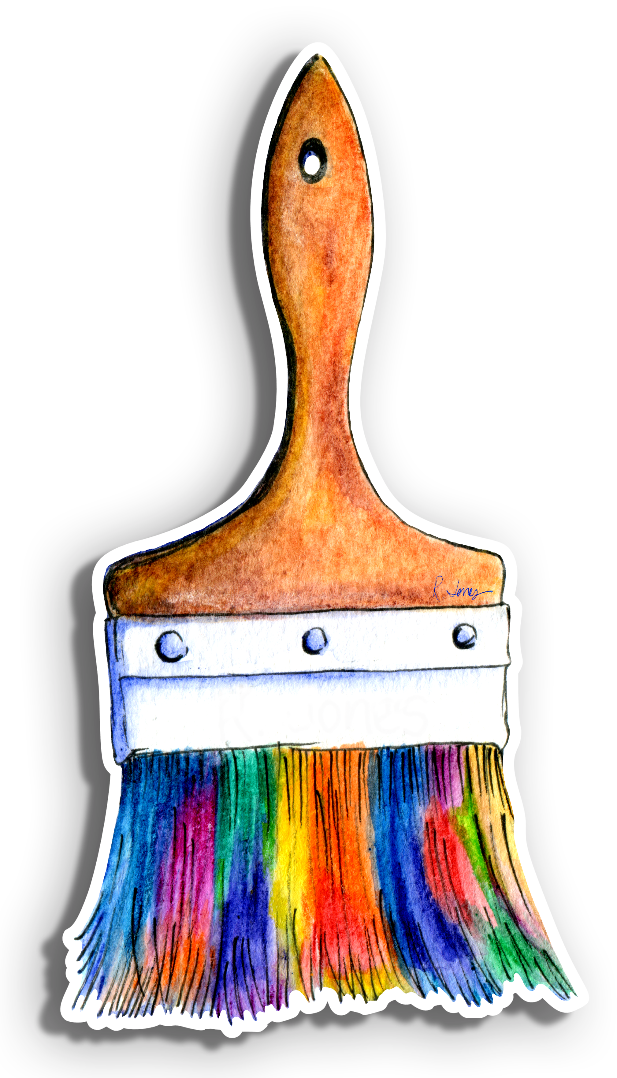 Rainbow Brush Sticker