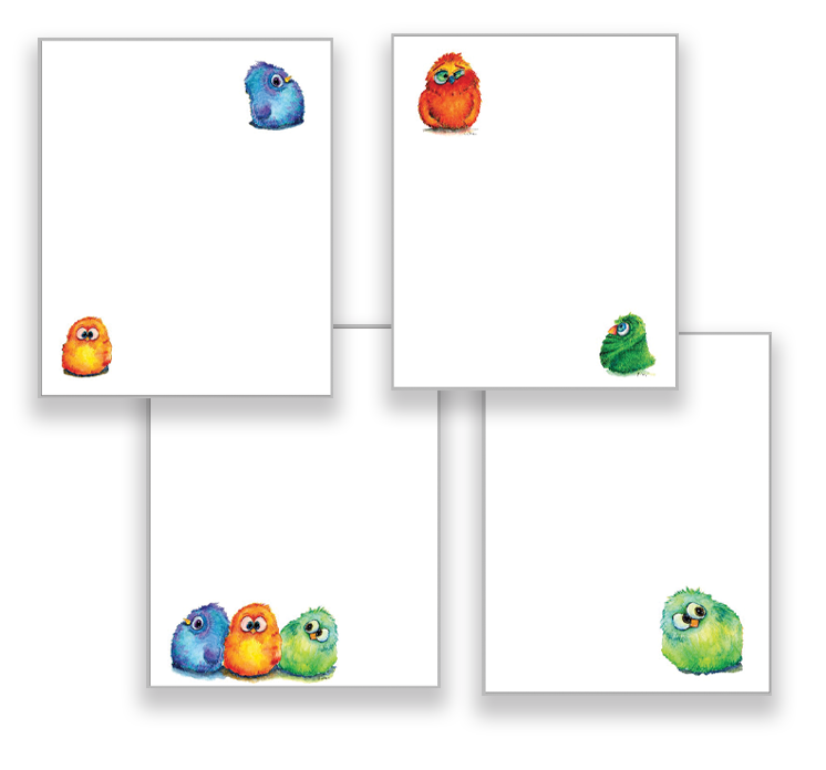 Cartoon Birds Memo Pad