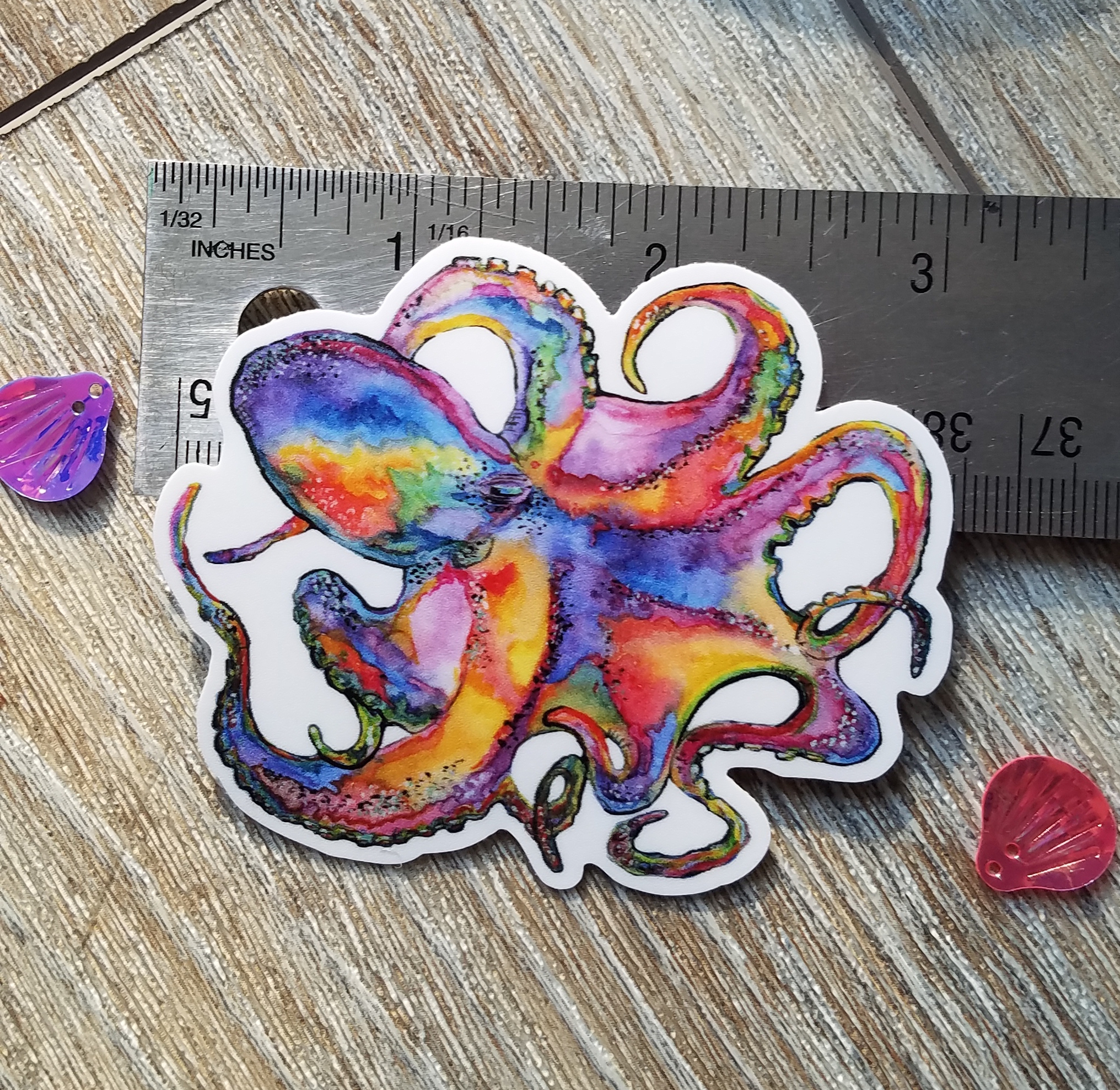 Rainbow Octopus Sticker