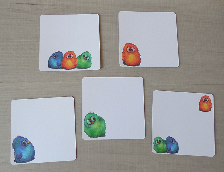 Fluffy birds Mini Note Cards