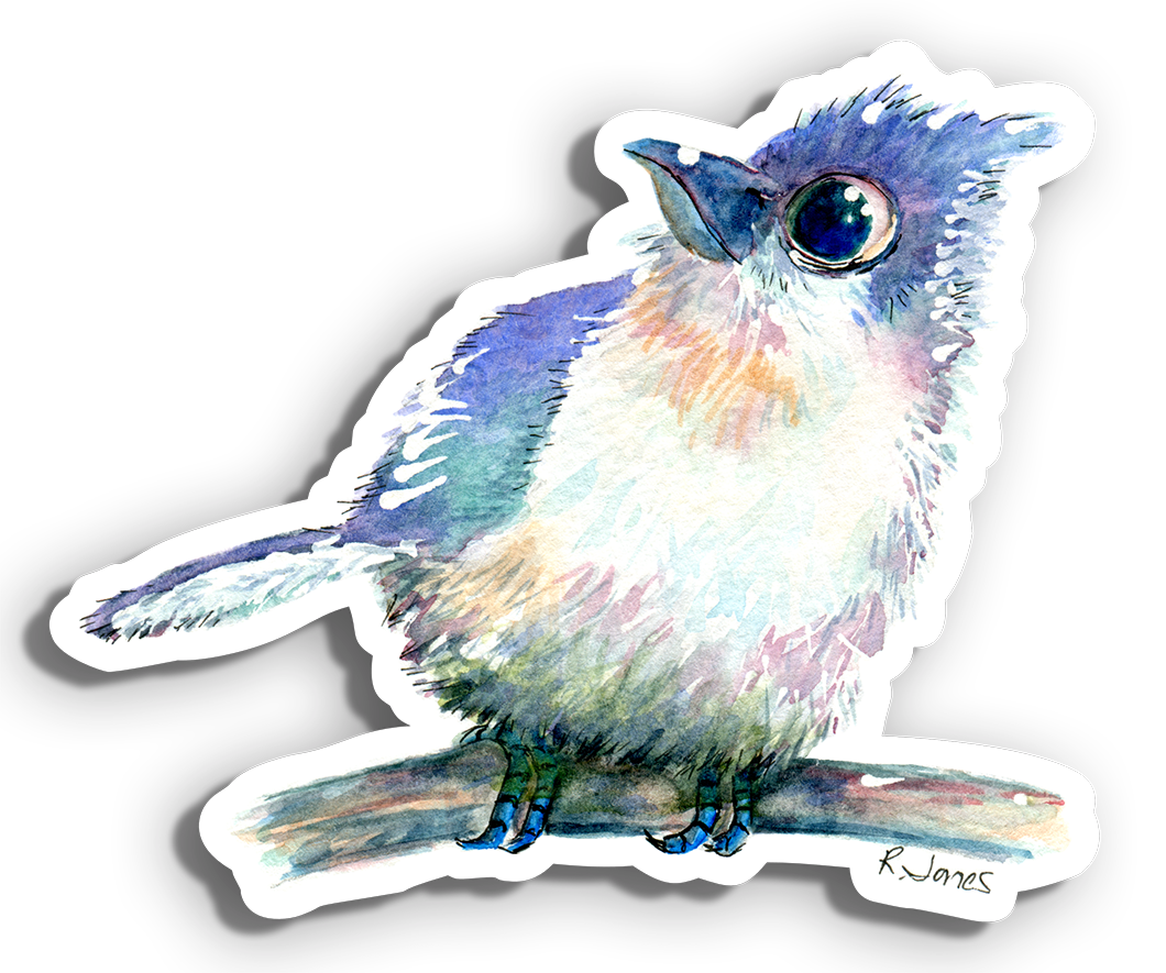 Blue Tufted Titmouse Bird Sticker