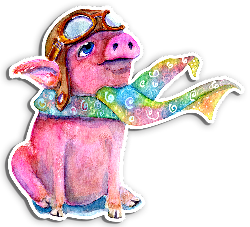 Never Say Never Pig Sticker