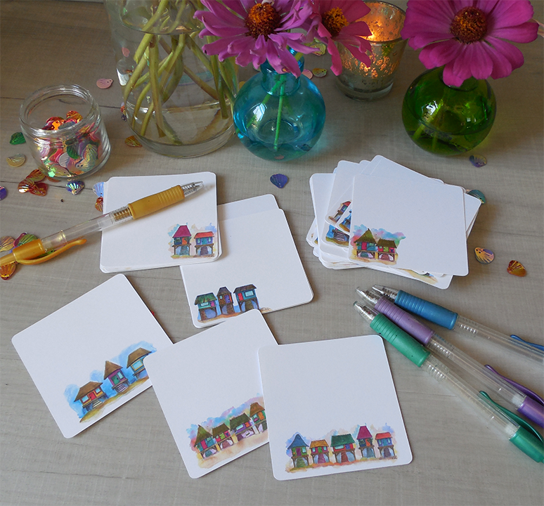 Whimsical Beach Houses MiMini Note Collection