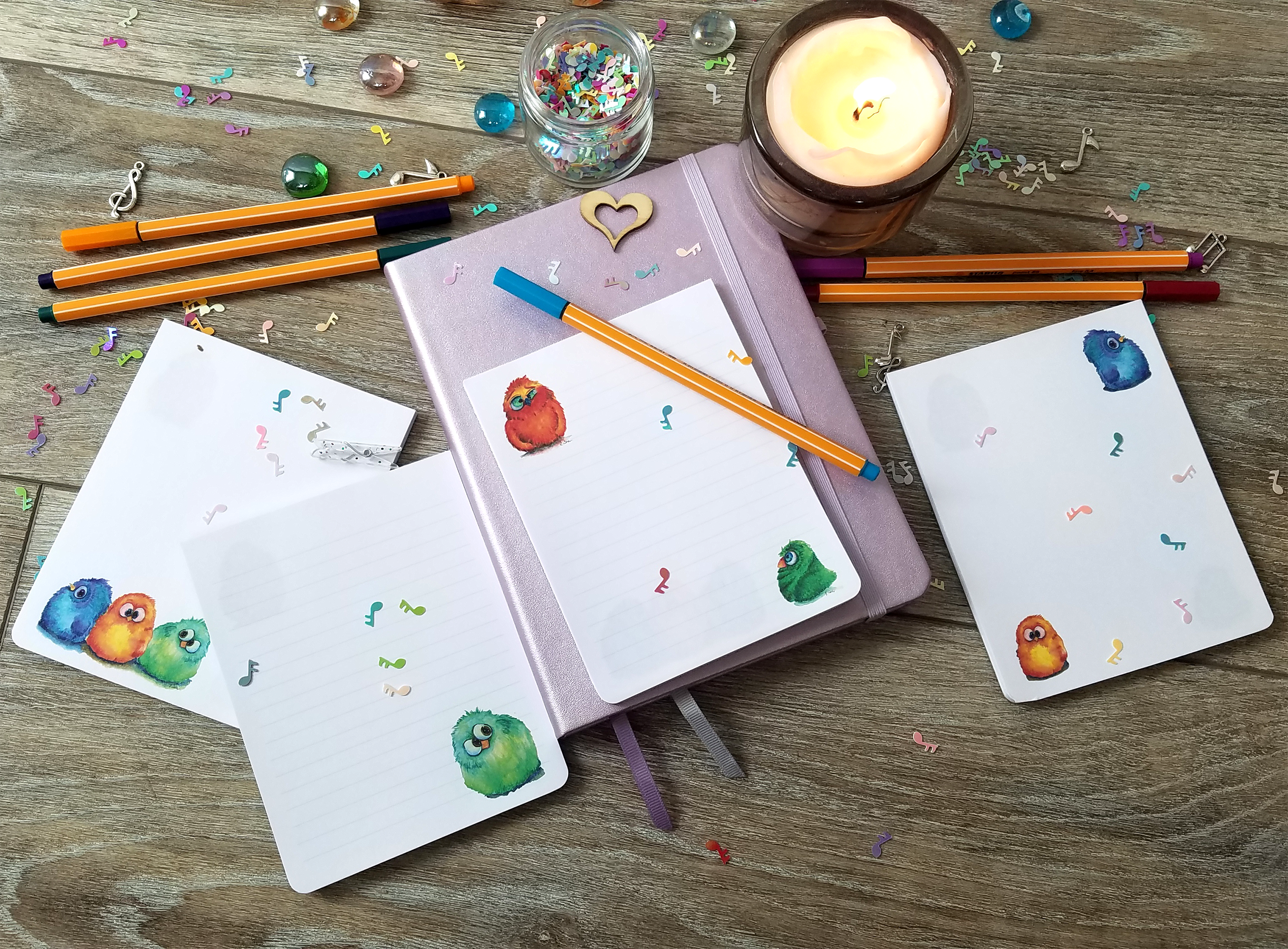 Cartoon Birds Memo Pad