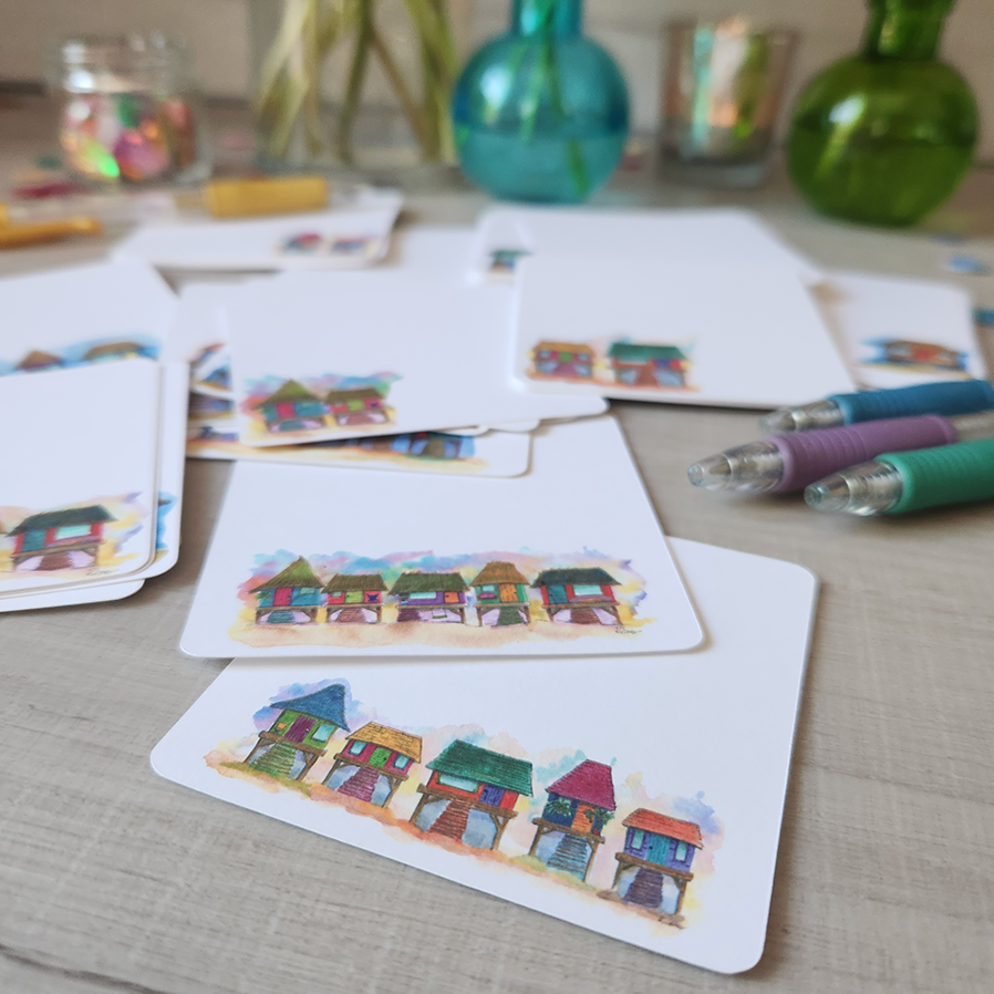Whimsical Beach Houses MiMini Note Collection