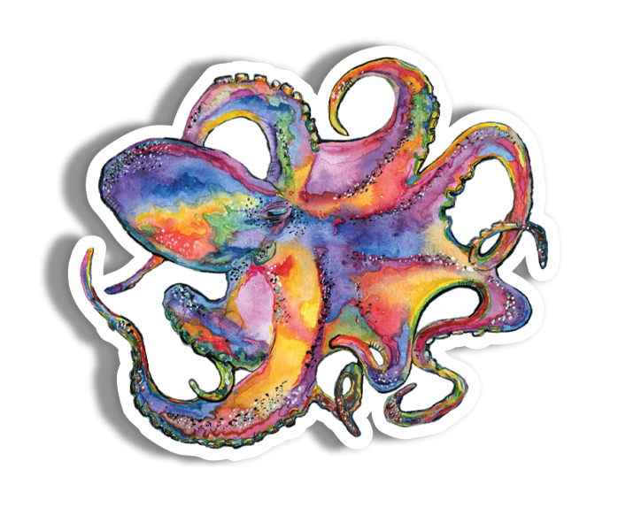 Rainbow Octopus Sticker
