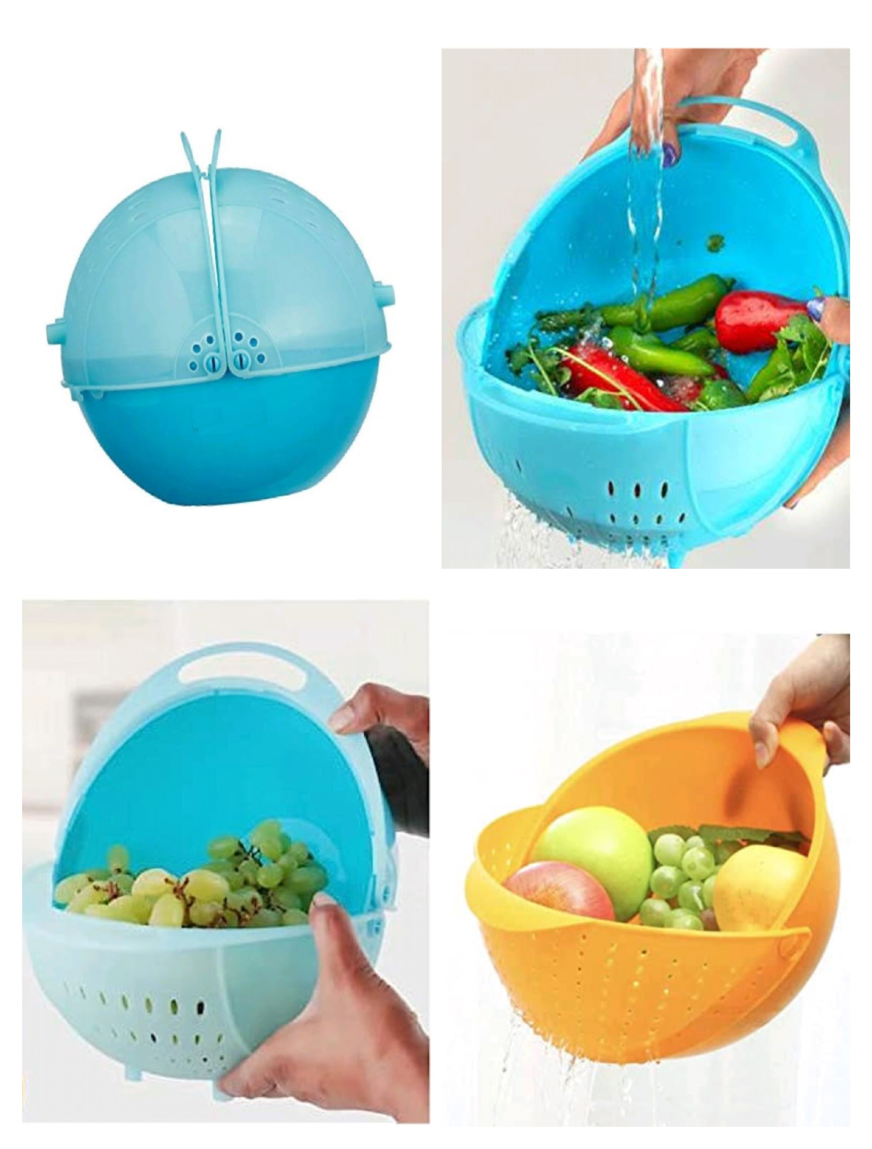 Dual-layer fruit and vegetable strainer bowl