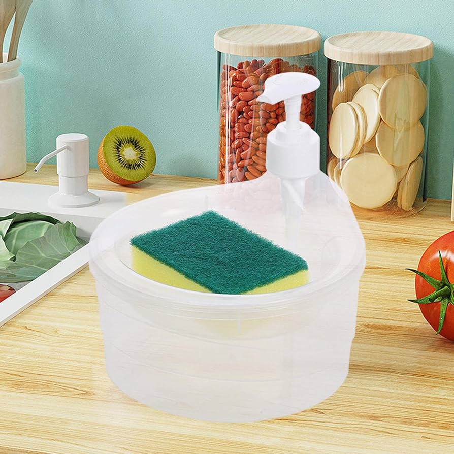 2 in1 Tub Liquid Soap Dispenser with Sponge Holder