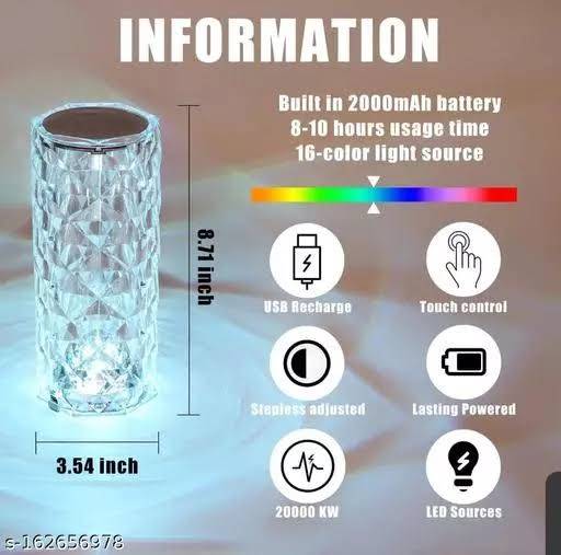 Crystal LED Touch Table Lamp