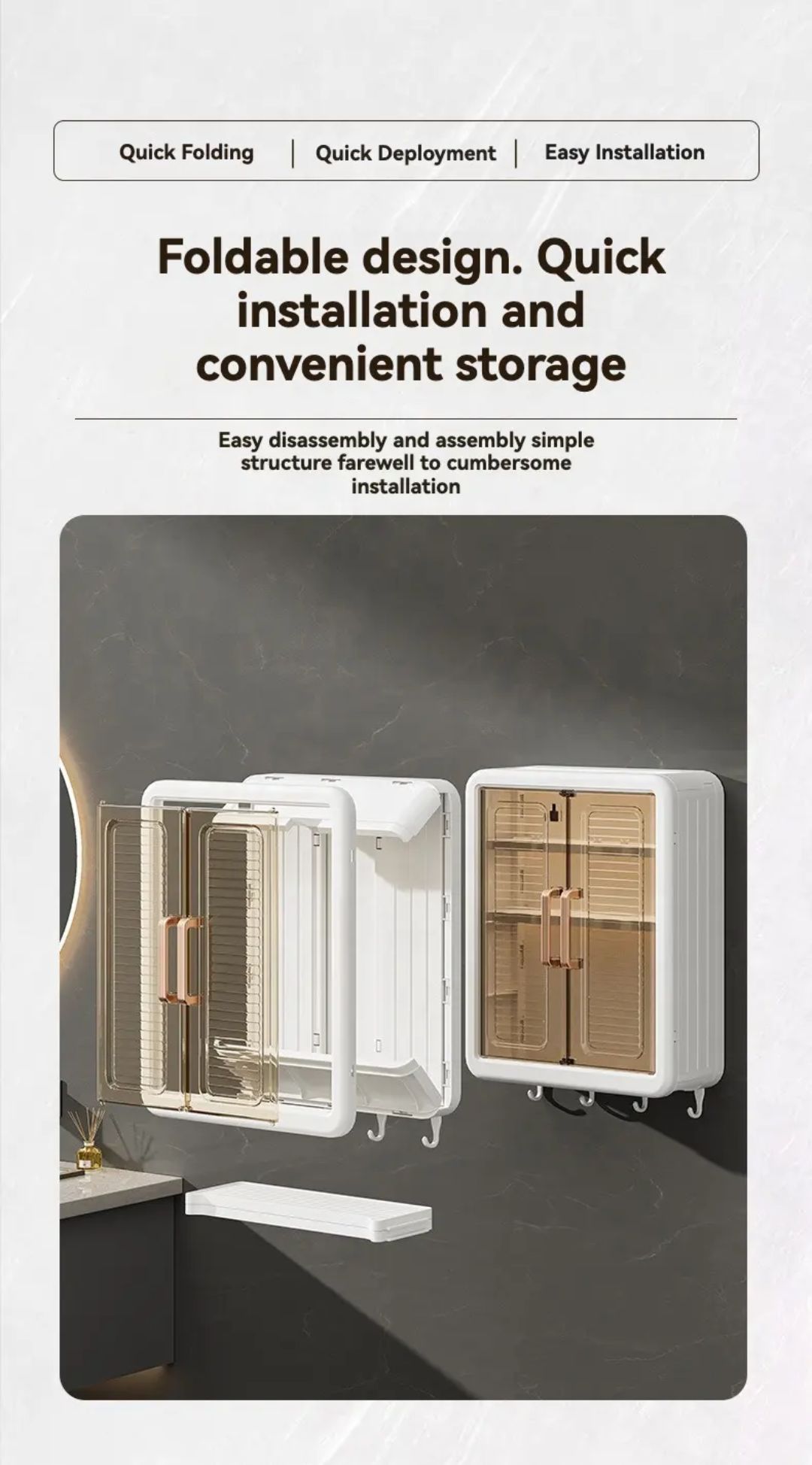 Wall Mounted Bathroom & Kitchen Storage Cabinet
