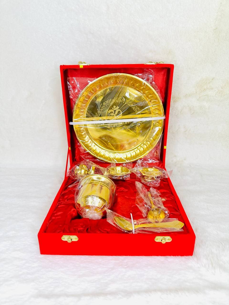 7 Pcs Golden Premium Pooja Thali