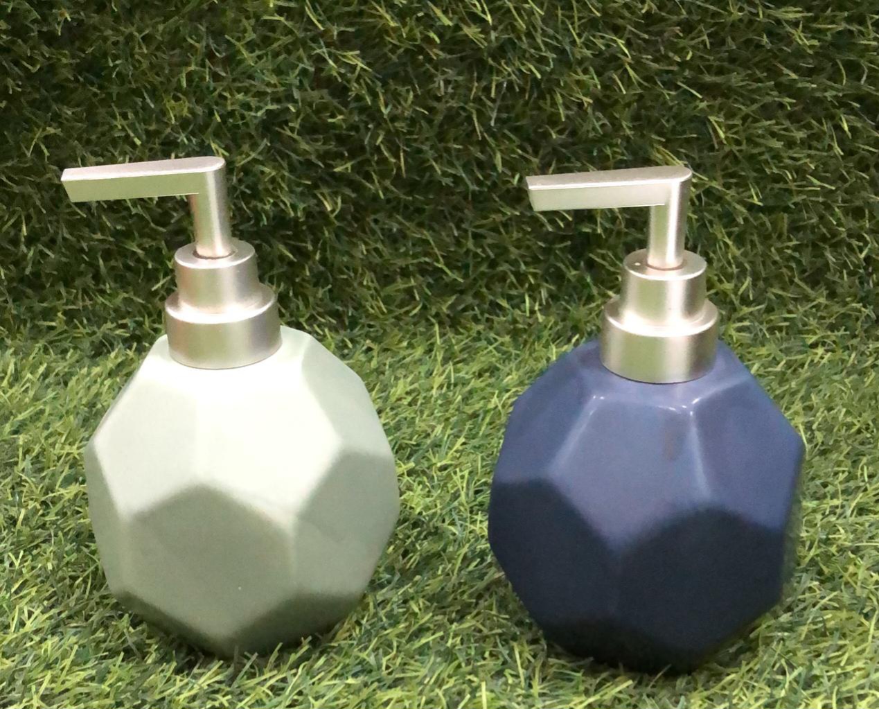 Round Geometric Ceramic Soap Dispensers