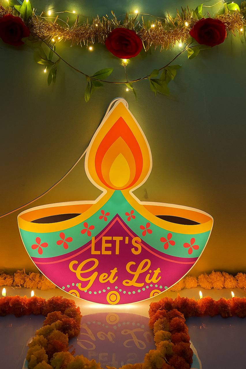 Happy Diwali LED Diya Banner (Imported)