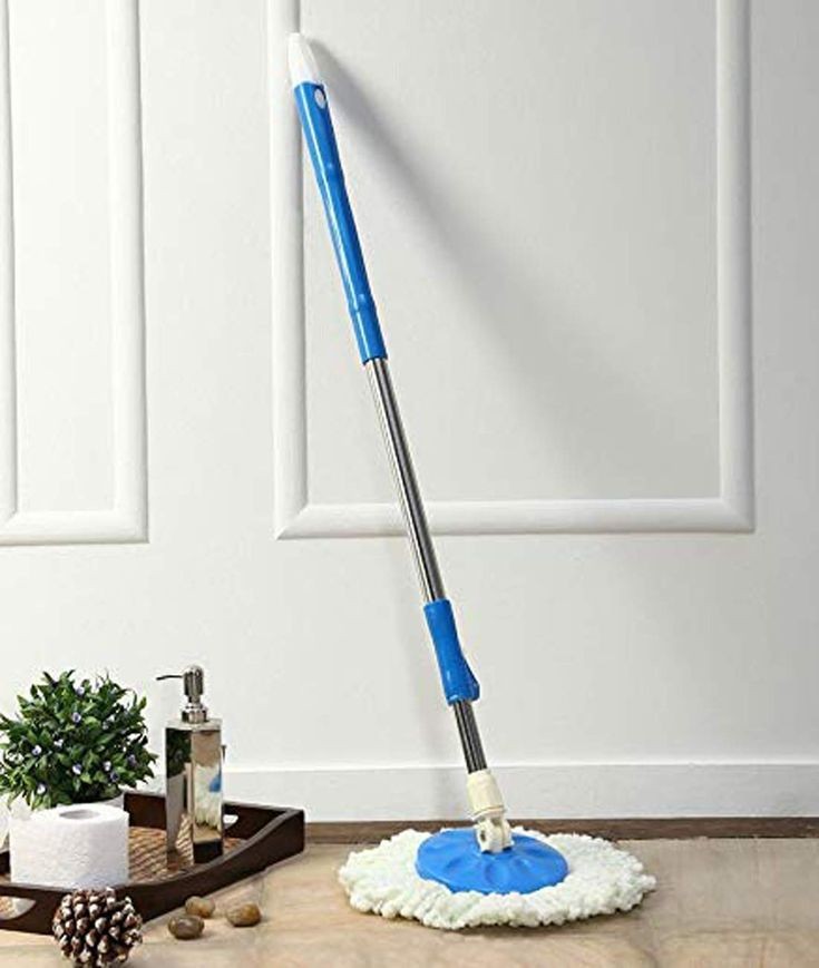 Spin mop with stainless steel handle