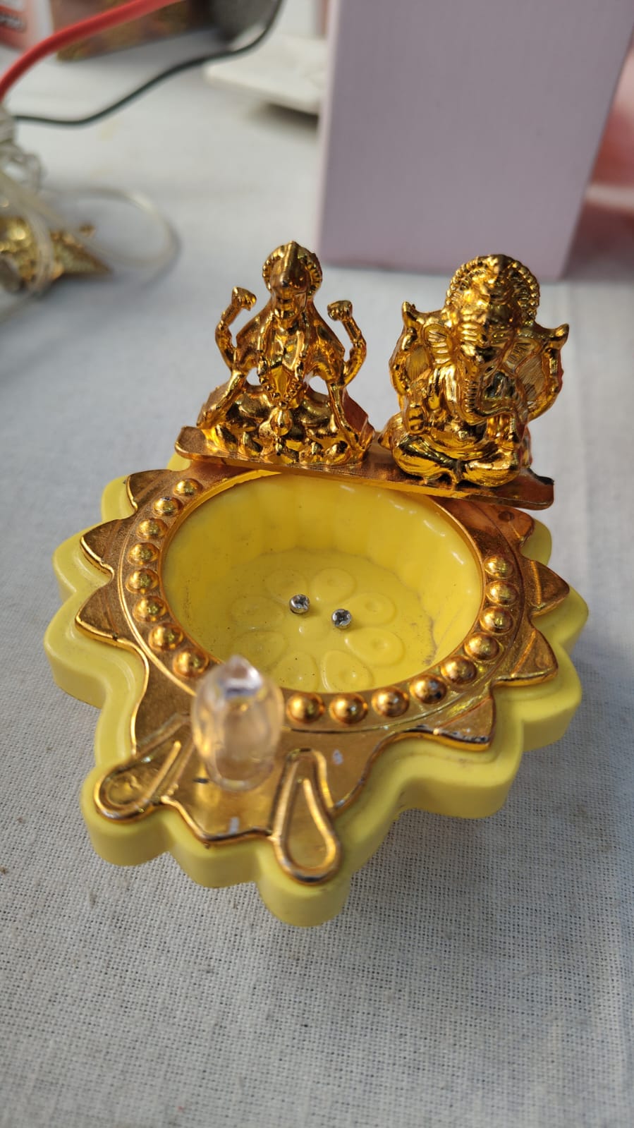 Laxmi Ganesh Ji Water Sensor Diya - Big Size (1 Piece)