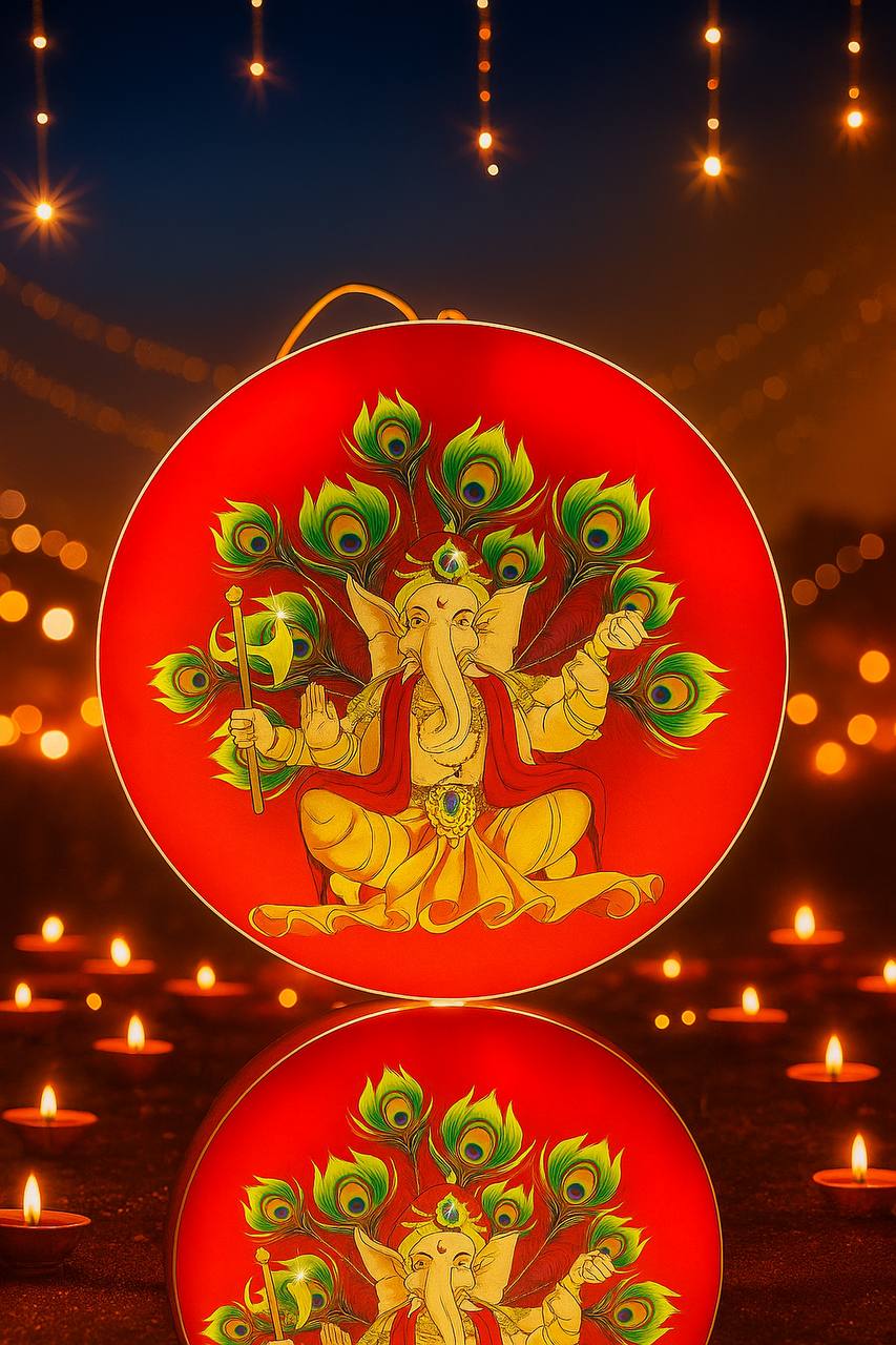 Happy Diwali LED Round Ganesh Banner (Imported)