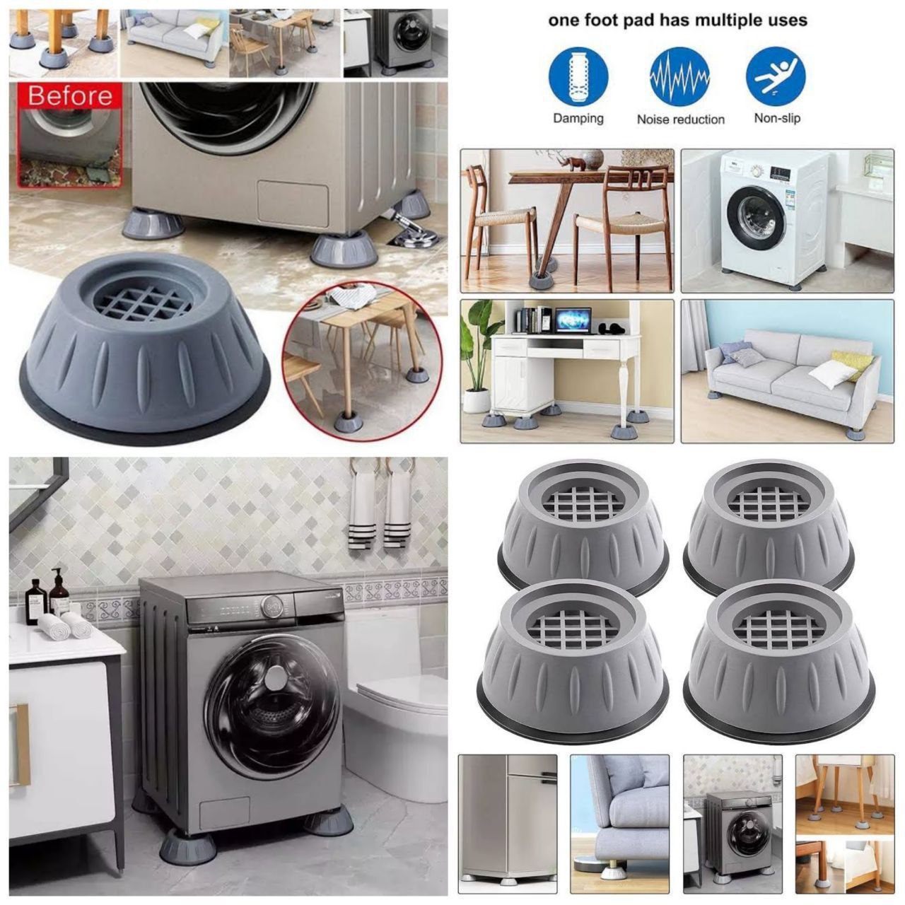 4 Pcs Washing Machine Pads