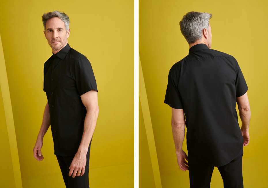 Camisa Manga Corta HOMBRE Cuello Italiano Regular Fit