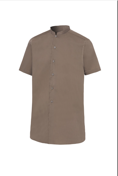 Camisa Manga Corta Cuello Mao Slim Fit MUJER