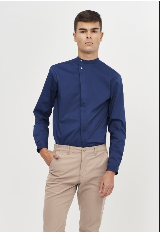 Camisa Cierre Inclinado Slim Fit HOMBRE