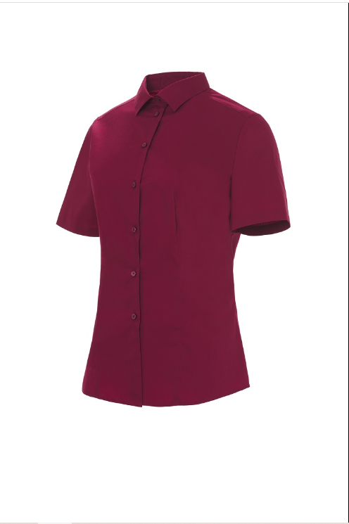 Camisa Manga Corta Cuello Camisero Slim Fit