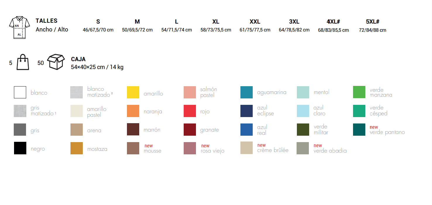 Polo 100% algodón de trabajo duradero y cómodo 195gr