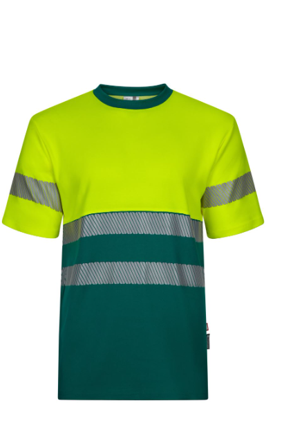 Camiseta algodón bicolor manga corta cinta segmentada