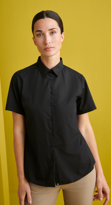 Camisa Manga Corta MUJER Cuello Camisero Regular Fit