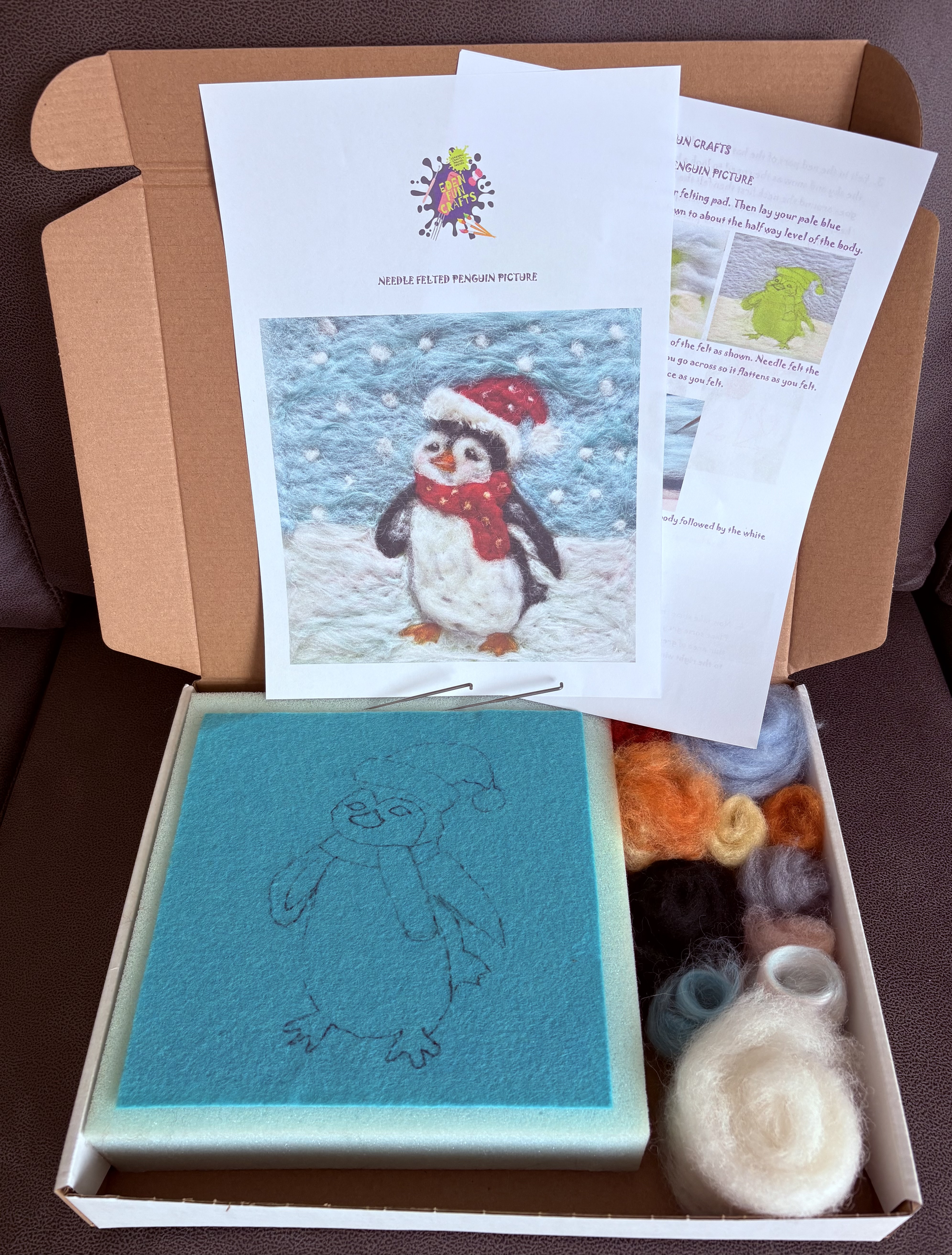 Needle Felting Penguin Picture Kit