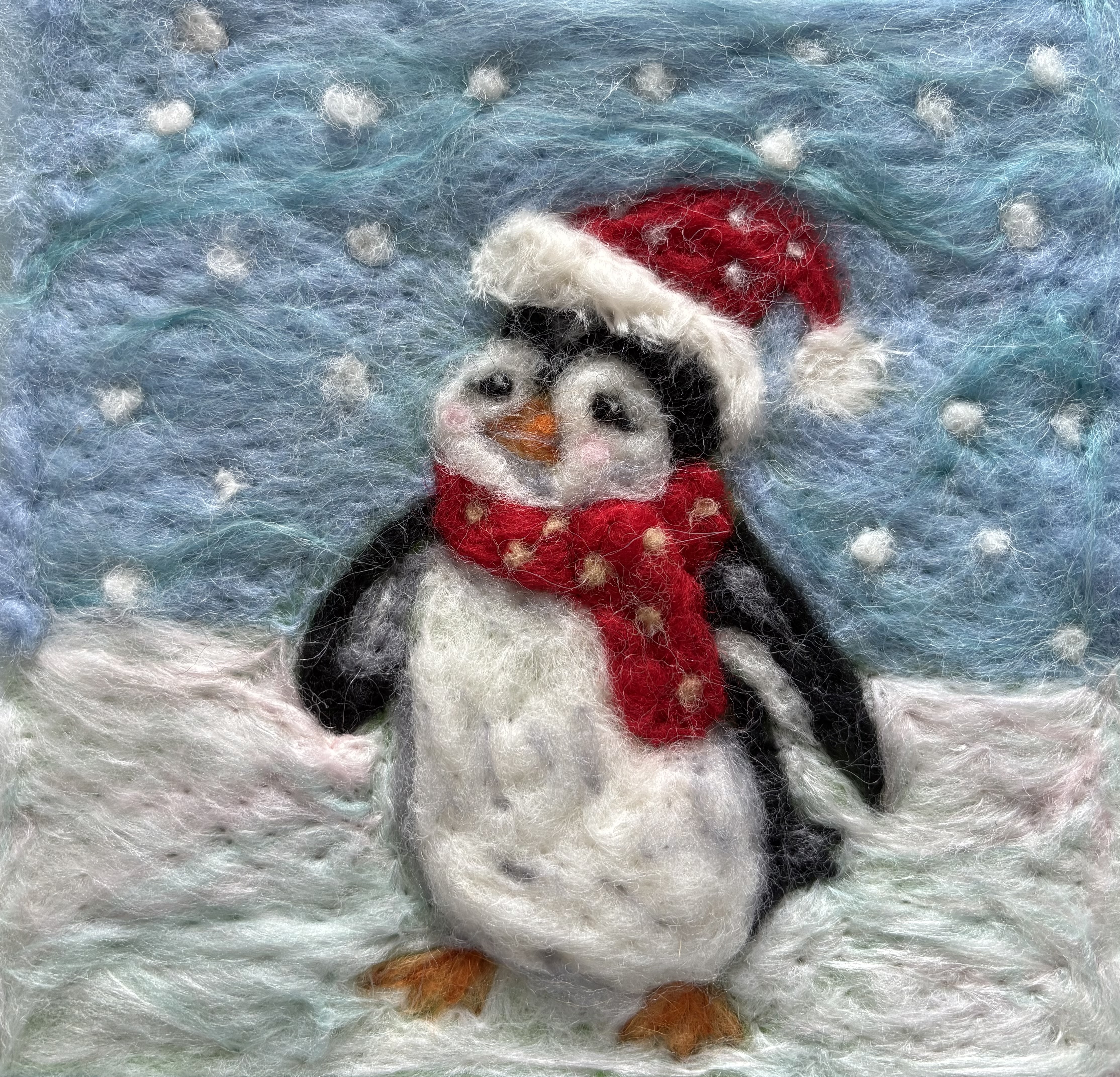 Needle Felting Penguin Picture Kit