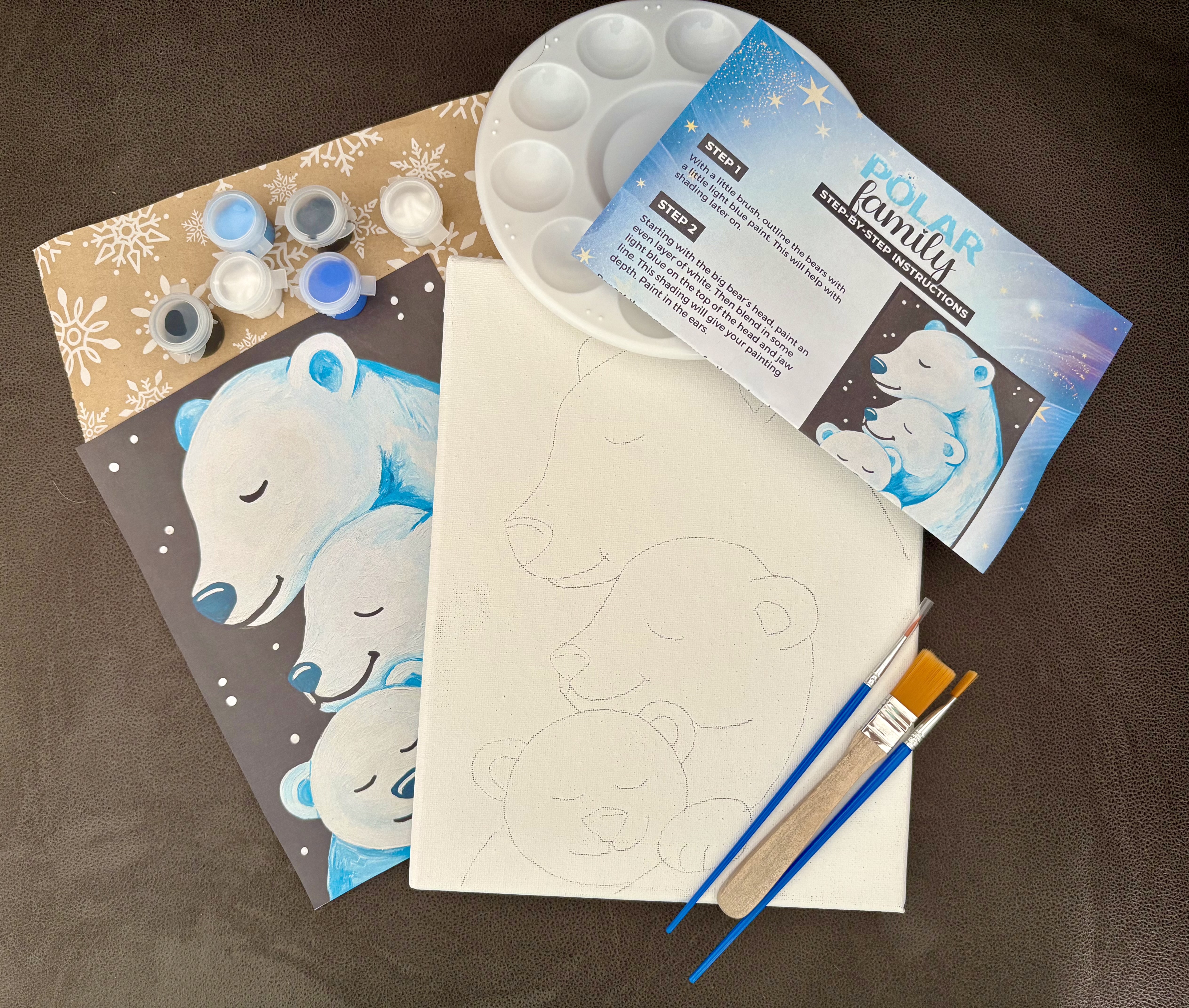 Polar Bear Family Paint Kit
