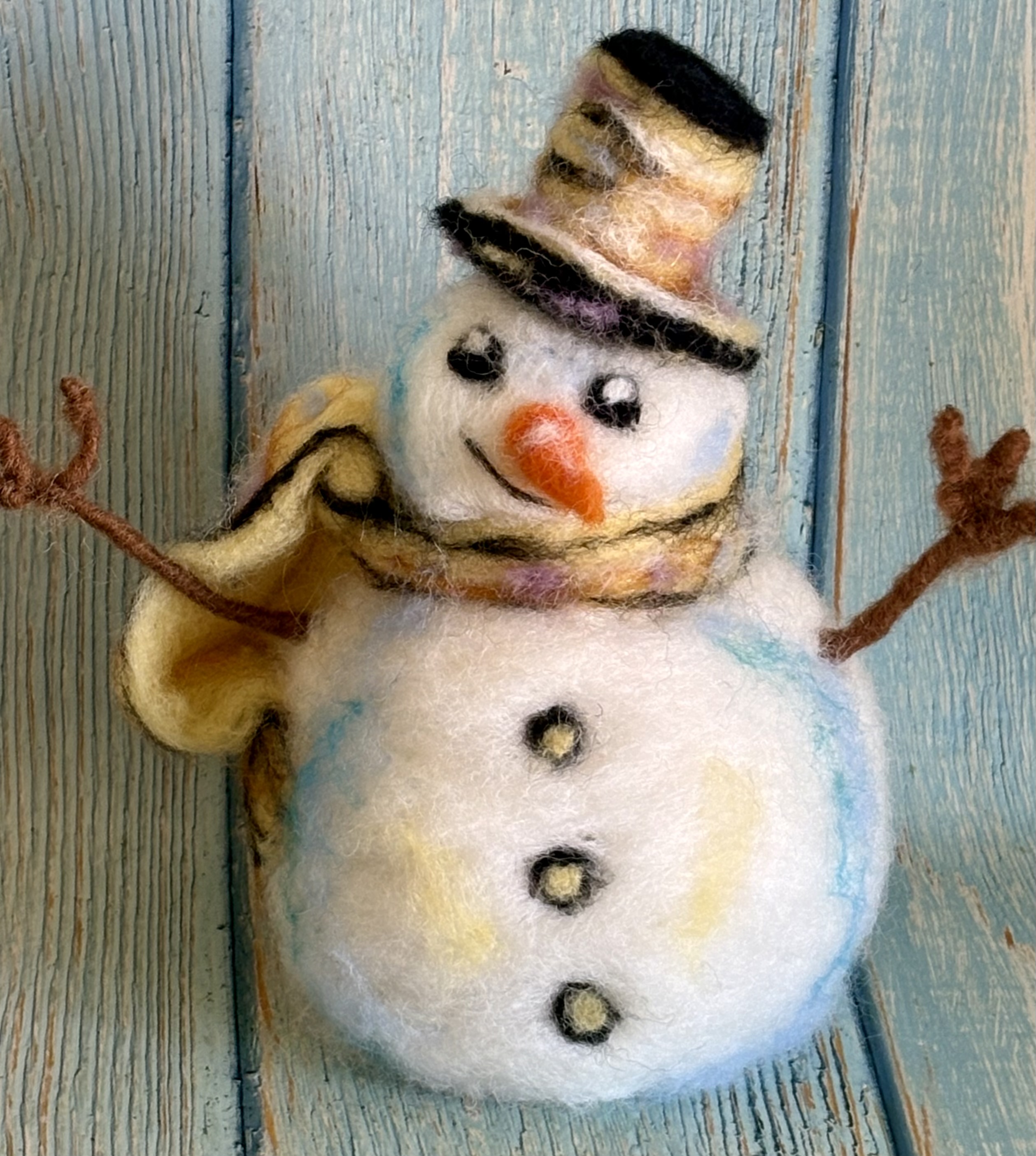 Needle Felted Snowman Workshop Thursday 27th November at The Old Eden, Edenbridge