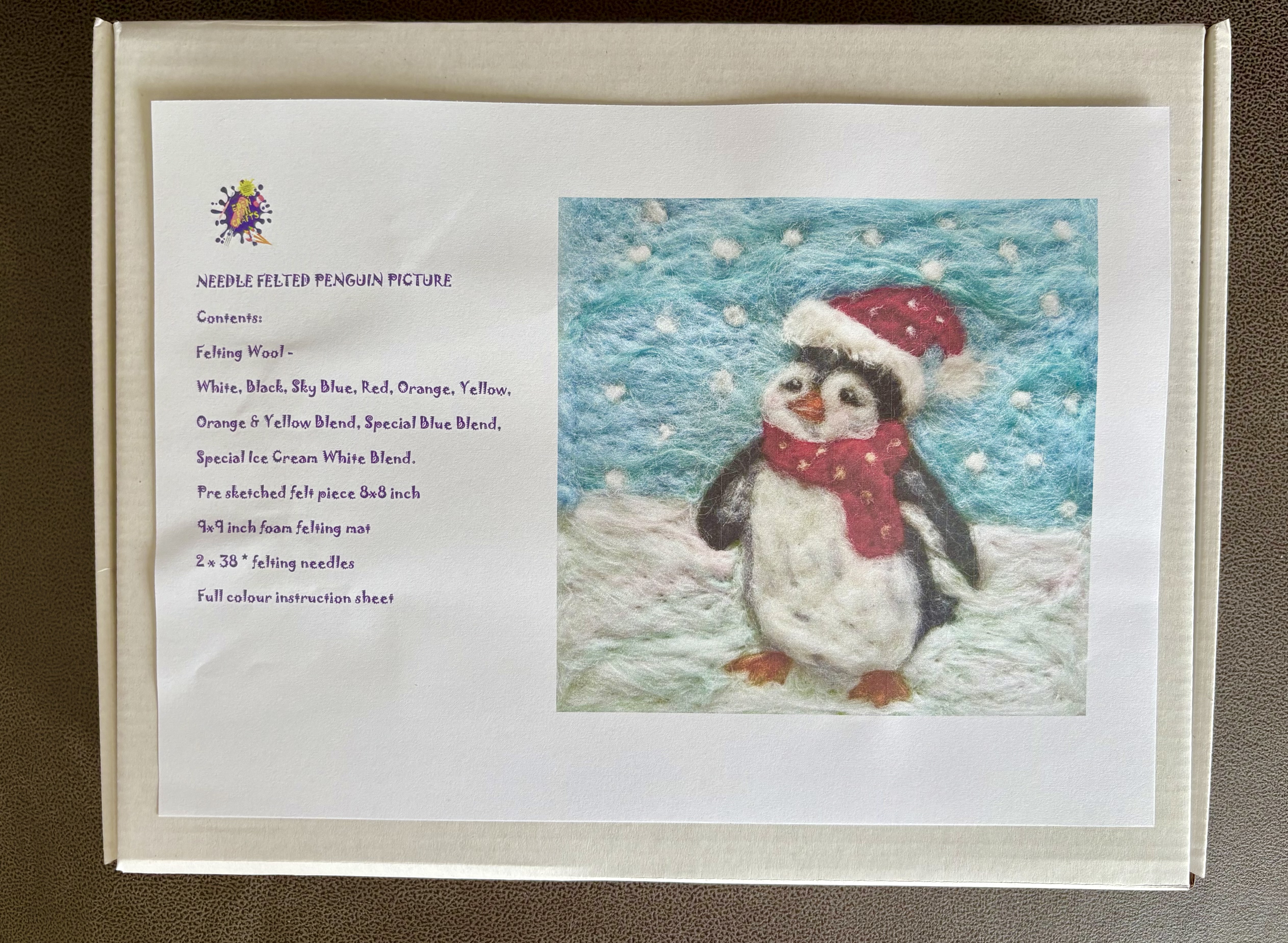 Needle Felting Penguin Picture Kit