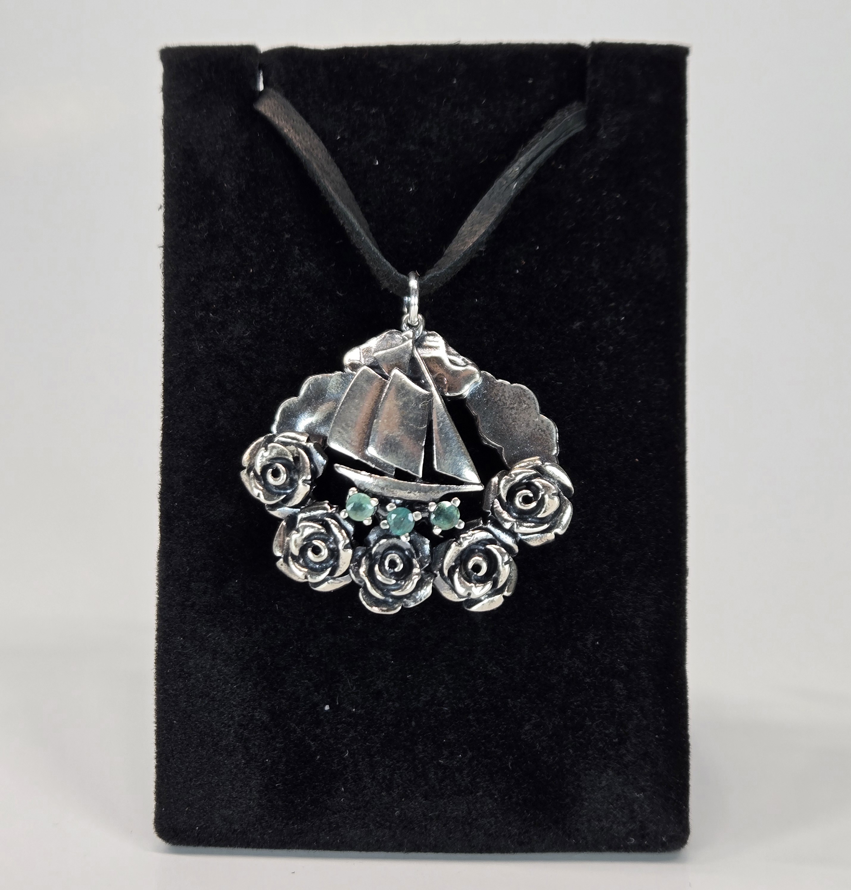 Grandidierite Ship Pendant