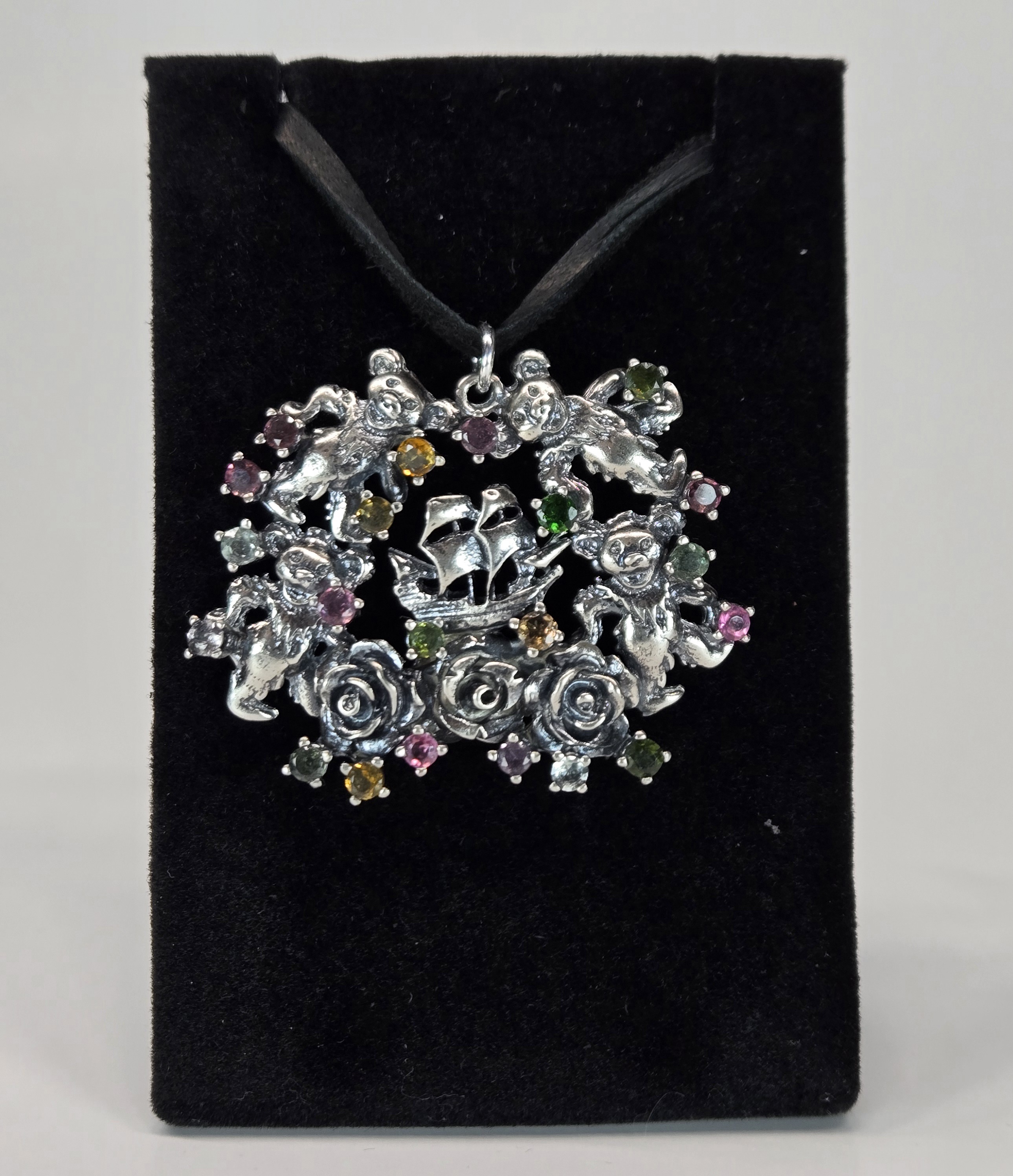 Multi Color Tourmaline Pendant