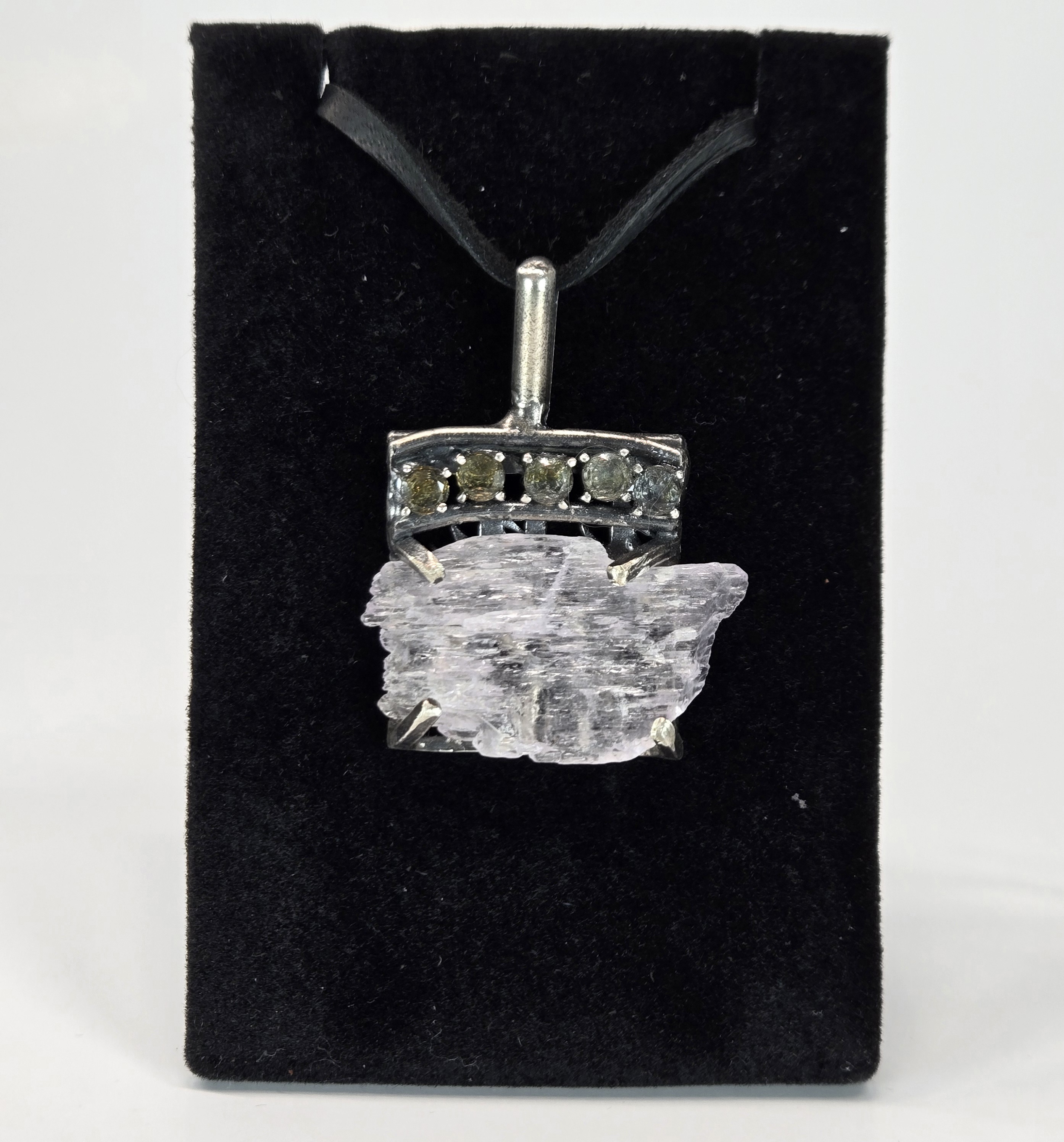 Kunzite Slab w/ Citrine Pendant